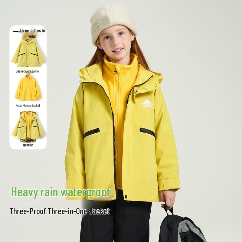 Unisex Kids  3-in-1 Outdoor Waterproof Windproof Jacket 150