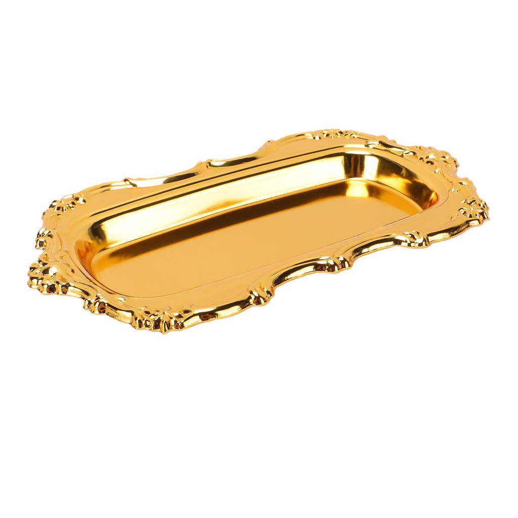 Vintage Jewelry Tray Multifunctional Exquisite Metal Decorative Tray for Dessert Fruit Snacks