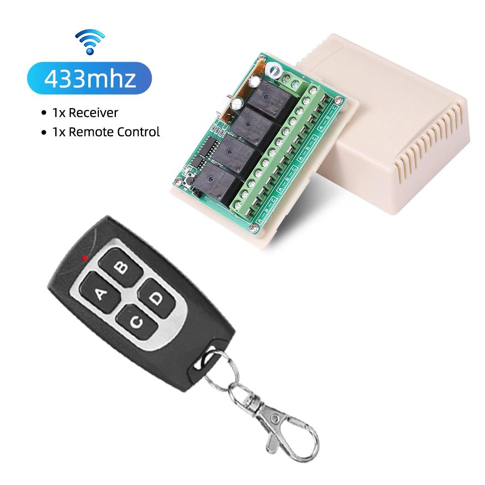 Universal Wireless Remote Control Switch DC 12V 4CH Relay Receiver Module With 4 Channel RF 433 Mhz Transmitter Electronic Lock