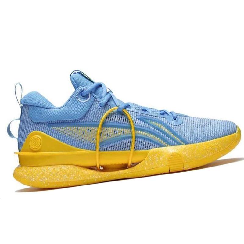 Li Ning Speed 8 Premium Cushioning Slip Resistant Abrasion Resistant Low Top Basketball Shoes Men's Blue Yellow ABAS015-7