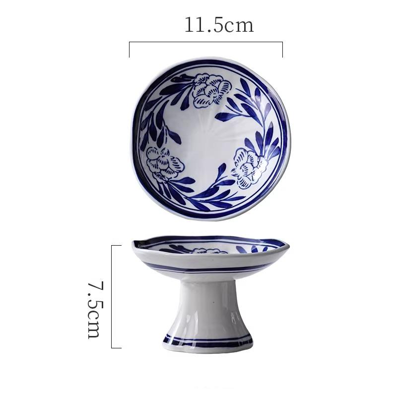 Neues Chinesisches Dessert Hoher Teller Kleiner Snack Erfrischungsteller Retro Keramikteller Nachmittagstee Snack Haushaltswaren
