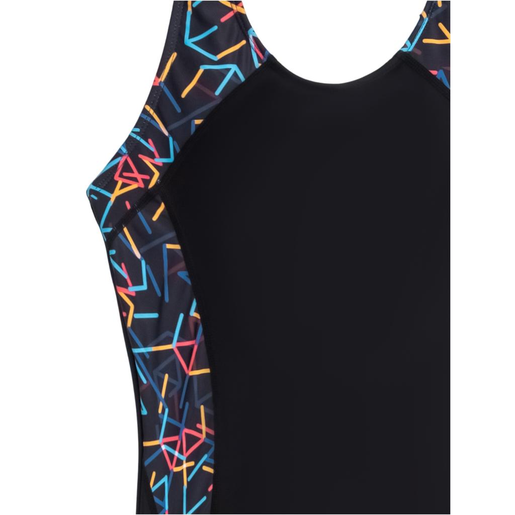 Women's Printed Patchwork Sports Competitive One-Piece Swimsuit