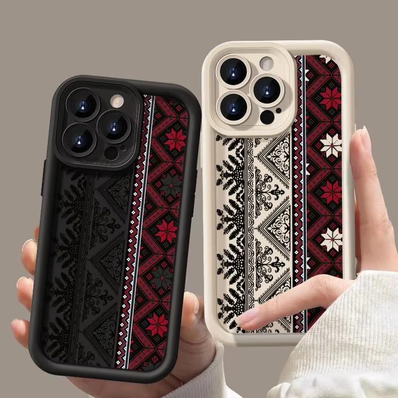 Vintage Totem Patterned Phone Case For iPhone 17 Air 16 E 15 14 13 12 11 Pro Max Plus Mini SE 2020 2022 Soft TPU Phone Cover