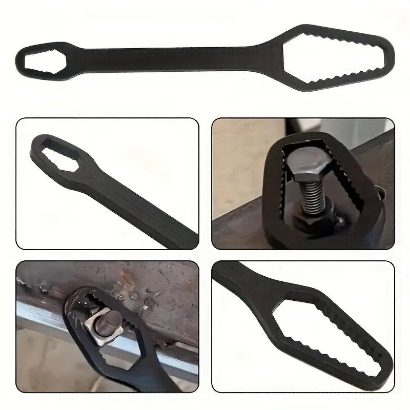1pc Black 150mm Universal Double-ended Wrench, Self-tightening Adjustable Wrench, Hand Tools