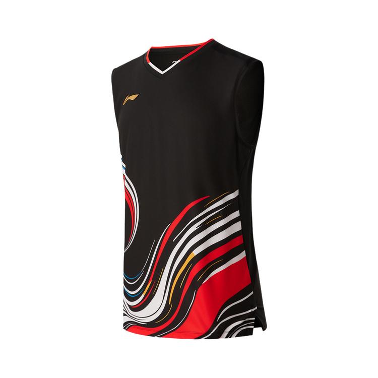 Li Ning Badminton Series V-Neck Printed Letter Couple Vest Unisex tops AVSW027-1 XL