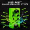 FLAMMA FC05 Mini Modulation Pedal with Chorus, Flanger, Tremolo, Phaser, Vibrato, Rotary, Liquid, Auto-Wave, Stutter Ring, and Low Bit