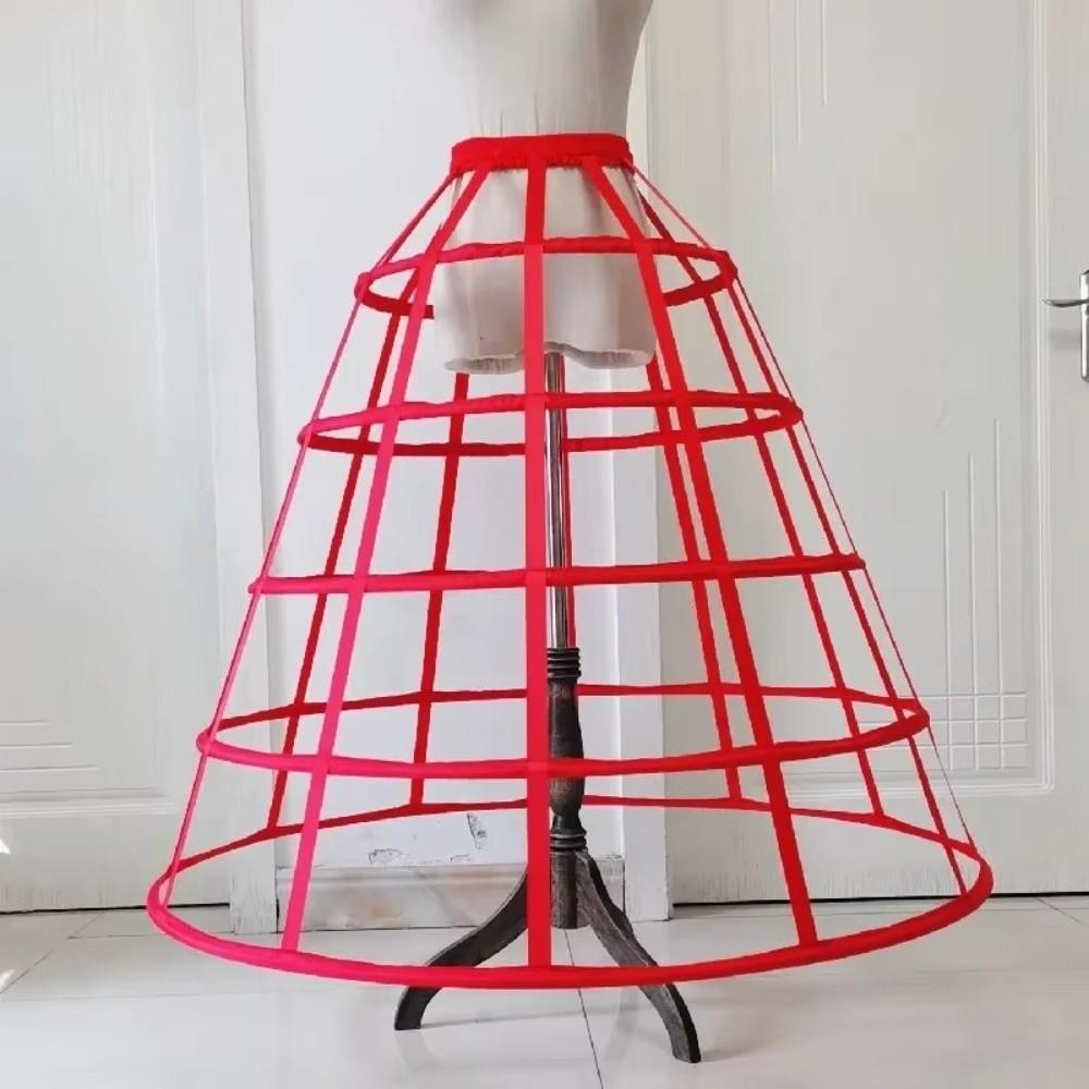 5-Reifiger Hohlkäfig Unterrock A-Linie Braut Hochzeitskleid Futter Mode Lolita Krinoline Mädchen
