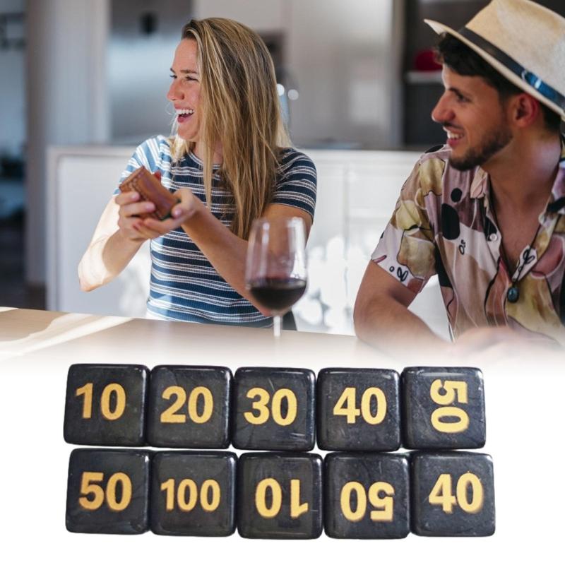 10Pcs/set 6 Sided Acrylic Dices Educational Rounded Corner Dices Dices Set, 14mm Solid Game Dices Set with Large Number