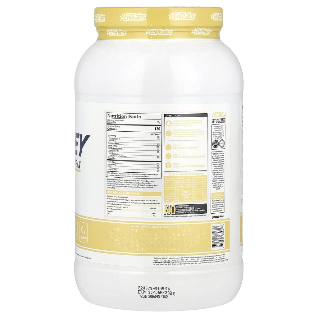 Oxywhey, Daily Whey Protein, Banana Popsicle, 825G (1.82Lb)