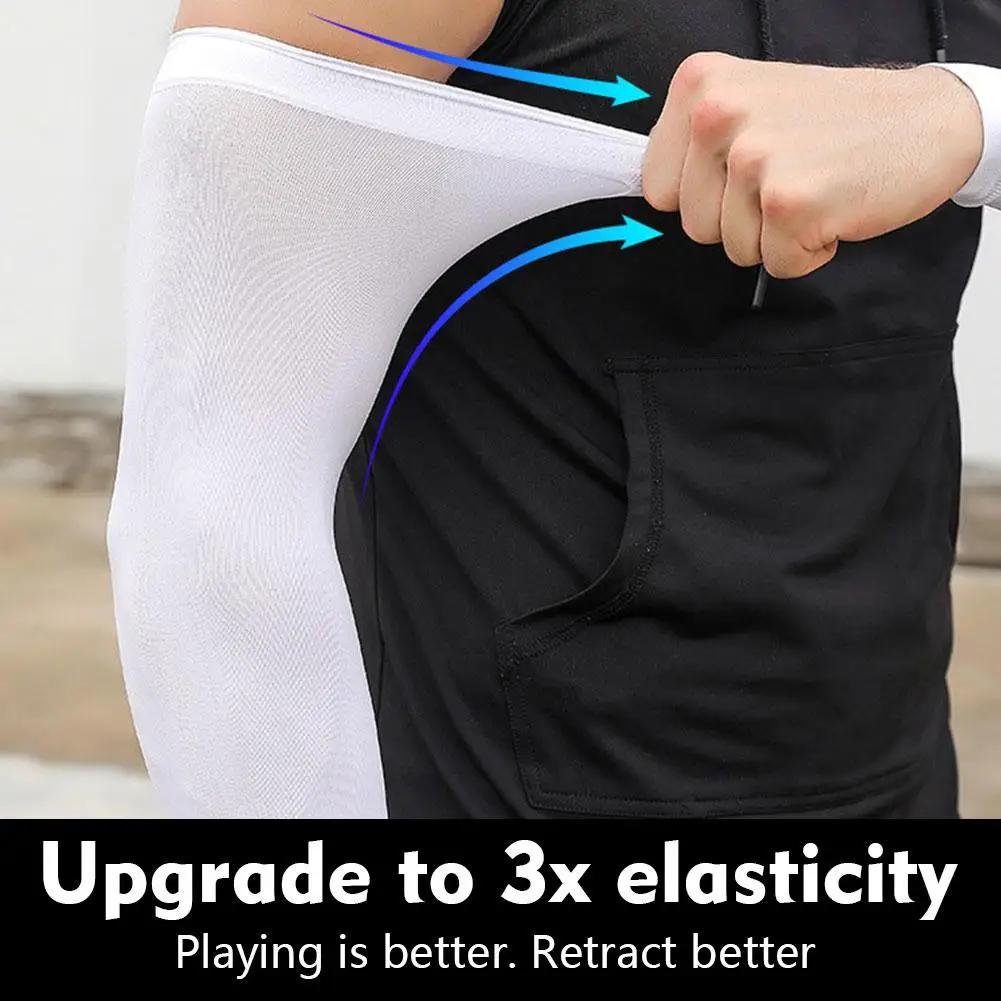 1/3 Pair Summer UV Protection Fingerless Arm Sleeves for Men's Plus Size, Quick Dry, Breathable Lightweight Cool Silk Arm Sleeve
