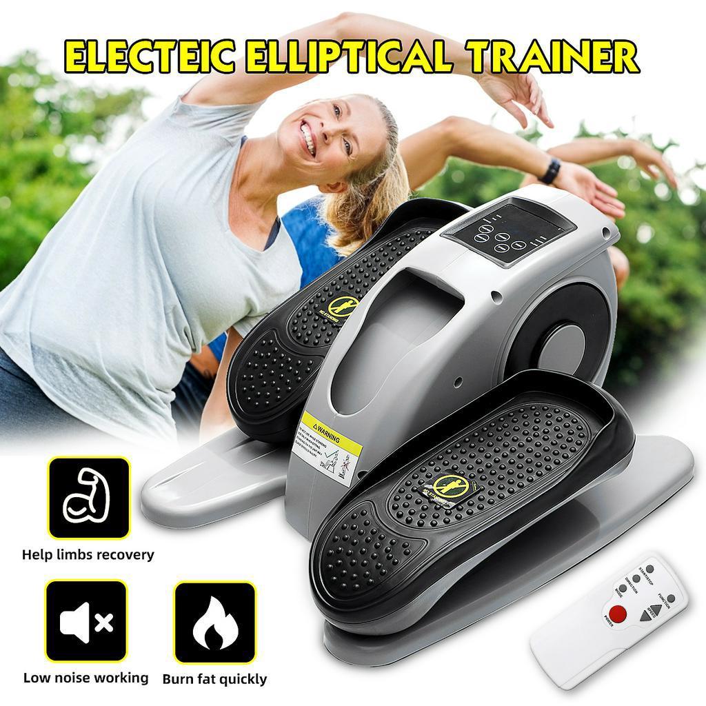 Black Mini Electric Bike Elliptical Trainer for Passive Leg/Arm Exercise Rehabilitation-Machine Exercise Treadmill Slim Mini Walking