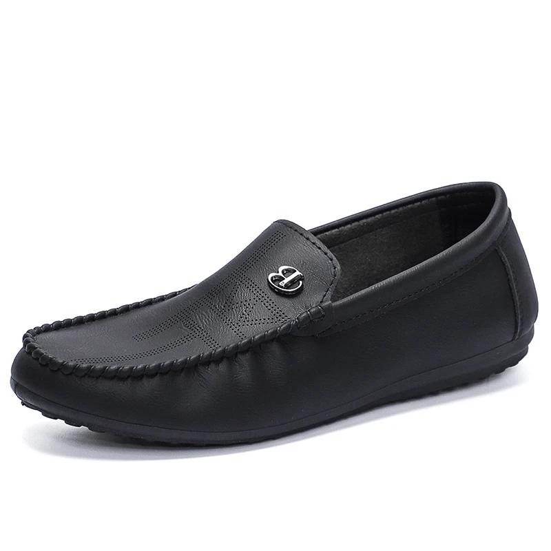 

Мужская повседневная обувь из натуральной кожи, роскошный бренд, мужские лоферы, итальянские мокасины, дышащие слипоны, мужские туфли для вождения, Chaussure Homme 39 чёрный