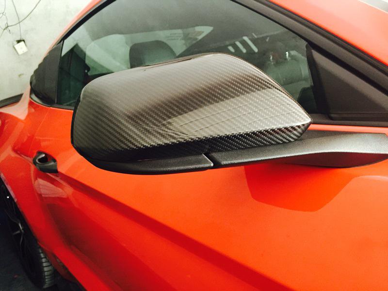 Dry Carbon Fiber Rearview Mirror Cover for 2015-2022 Ford Mustang