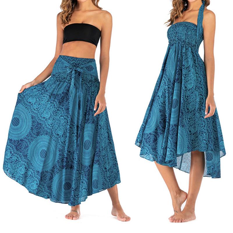Bohemian Cross-Border Beach Dress: Thai-European-American Style, Two-Wear with Large Hem