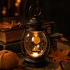 Vintage Oil for Halloween Decorations - Retro Antique Tabletop Lamp with Handle for Indoor Outdoor Use