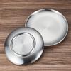 Korean Style Double-Layer Non-Magnetic Stainless Steel Insulated Golden Round Dinner Plate Tray
