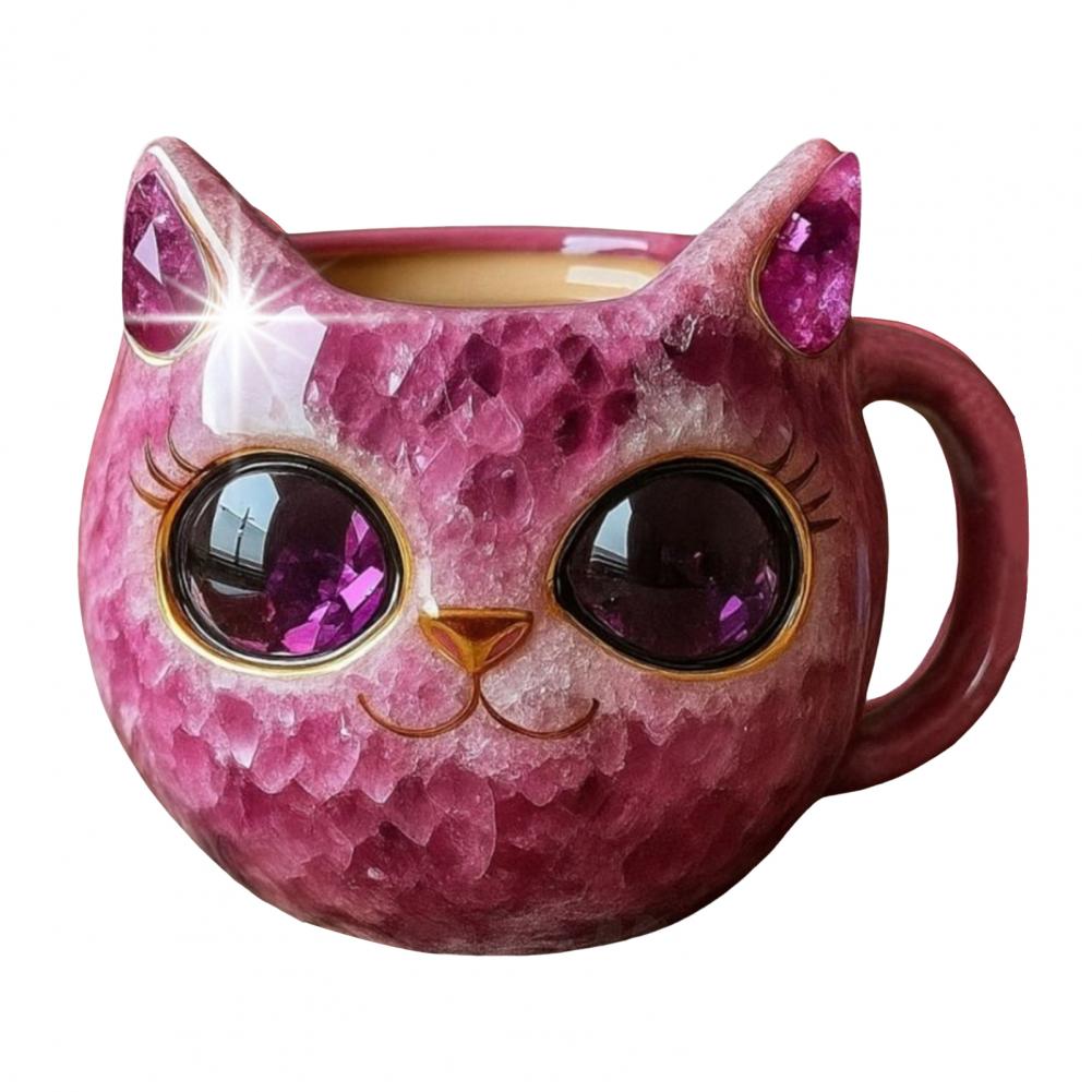 Harts Kattkopp Geod Kattkopp Unik Handgjord Faux Kattansikte Mugg Geod Kattungekopp Harts Kaffe Tekoppar Konstnärlig Dekor för Familj