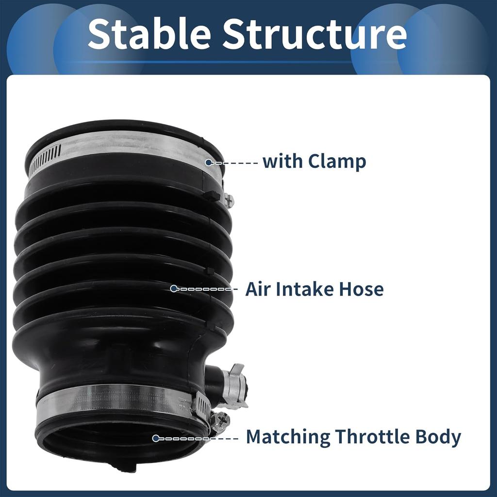 Engine Air Intake Hose for Acura TL 3.7L 2009-2014 Air Intake Duct No.17228RK2A00 Rubber 1 Pc Clamp