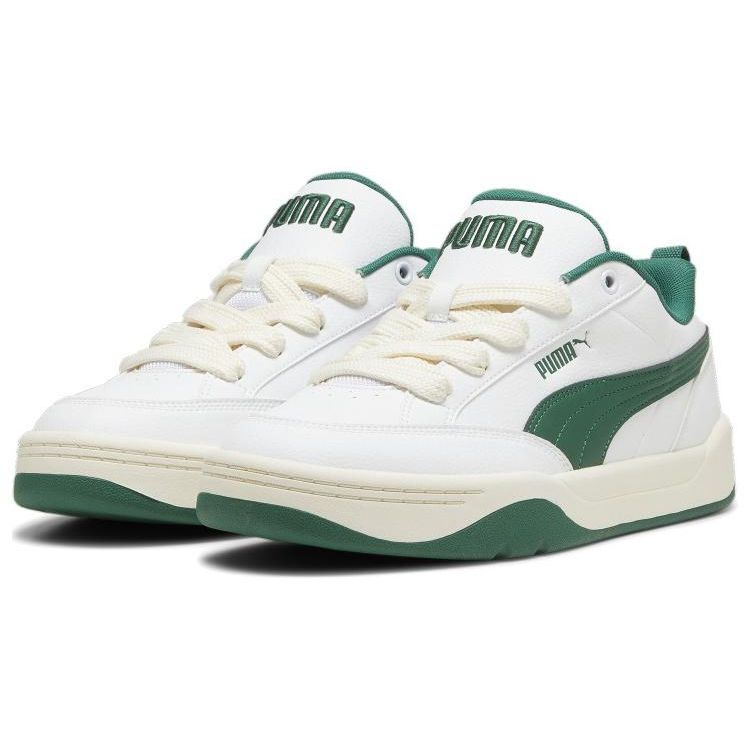 Puma Park Lifestyle Series Comfortable Low-Top Skate Shoes Unisex Sneakers White Green 395084-02