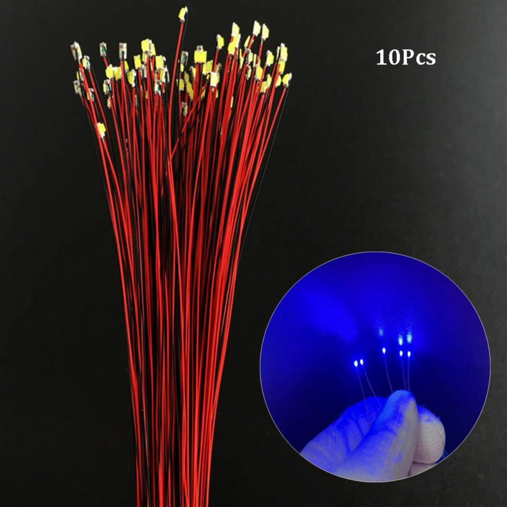 10Pcs Red Black Line 0805LED SMD Wire  Light HO N OO Scale Pre-soldered Micro Railway Decoration