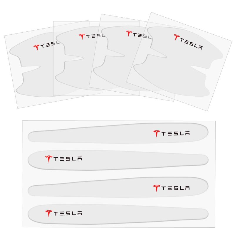 

8Pcs Car Door Handle Stickers Transparent Protector Film For Tesla Model 3 Highland 2023 Model S Model X Model Y-Eur Roadster