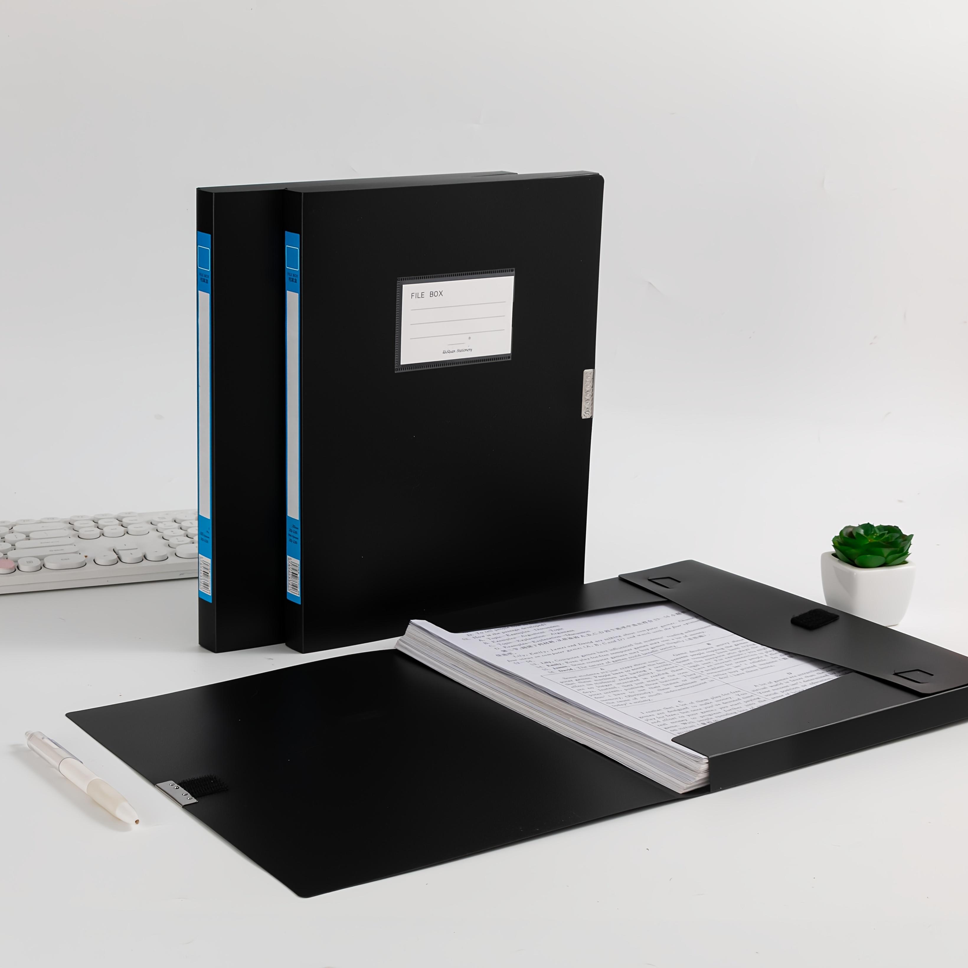 

3pcs A4 File Organizer Boxes - Durable, Foldable Plastic Storage for Documents, Contracts, Accounting Receipts & Personnel Files