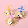 Pet Hat Headgear Cat Dog Decoration Small Puppy Bamboo Dragonfly Straw Hat Pet Accessories Supplies