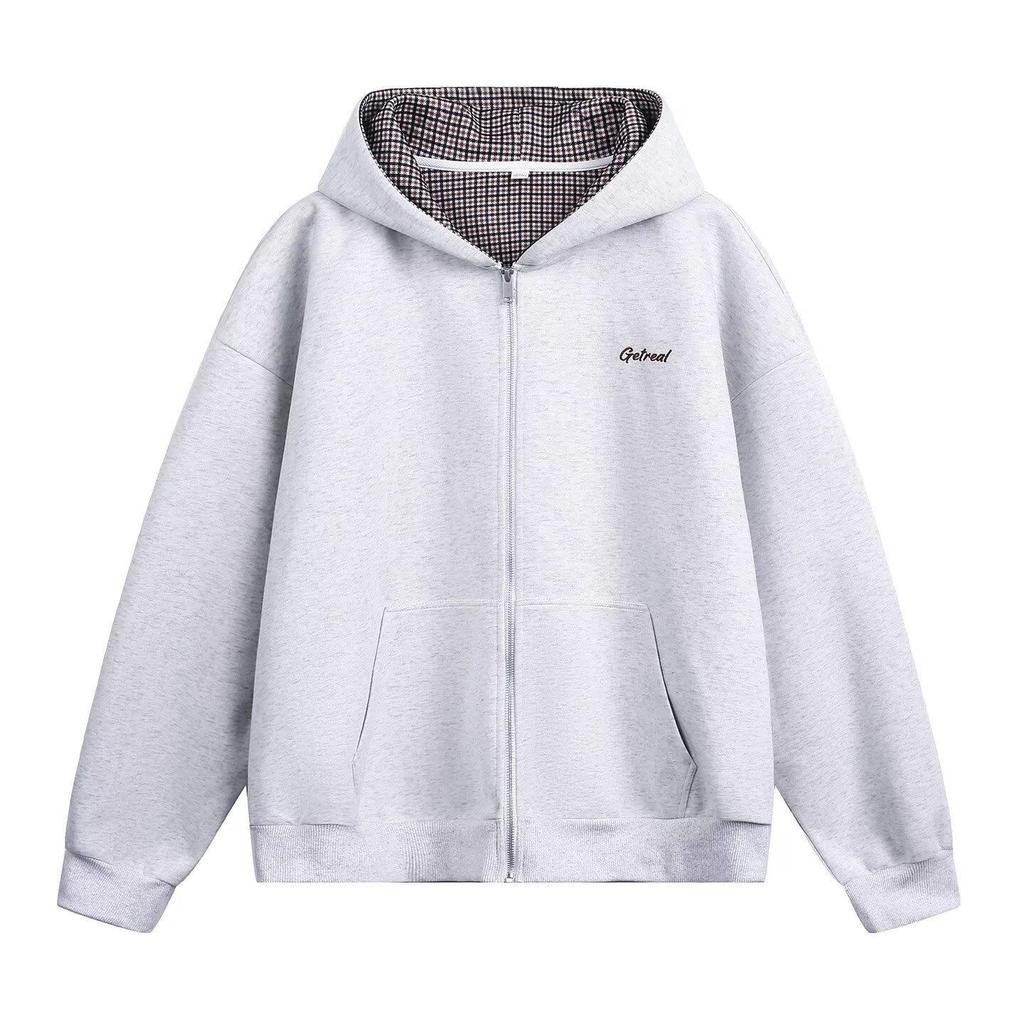 Herren Übergröße Kapuzen-Strickjacke mit Doppelreißverschluss