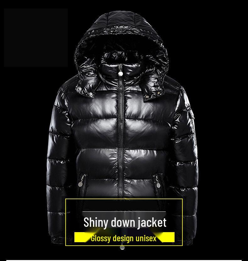 Men's Trendy Shiny Down Jacket - New Style Thickened Short Coat