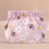 Storage Bag Floral Print Metal Spring Opening Portable Lightweight Commute Travel Makeup Bag Earphone Key Stoarge Pouch Cosmetic Bag