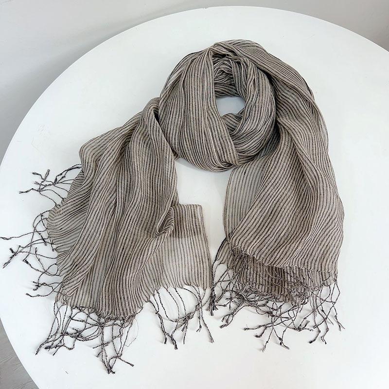 Japanese Rain Dew Linen Primary Color Scarf, Light Women'S Sunscreen Scarf