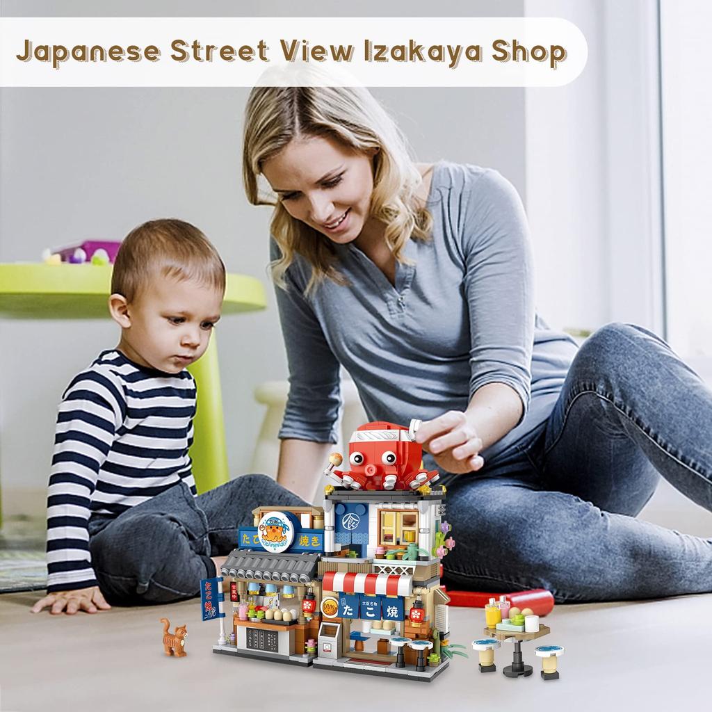 TOYLINX Japanese Street View Izakaya Building Block Model Toy - MOC Creative Architecture Set, Kids' DIY Building Blocks