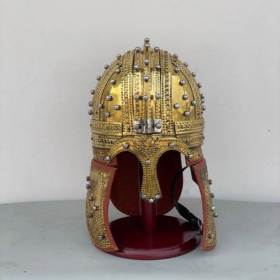 Medieval Knight Brass Cavalry Helmet  Roman Deurne Inspired Vendel Style Cosplay Armor