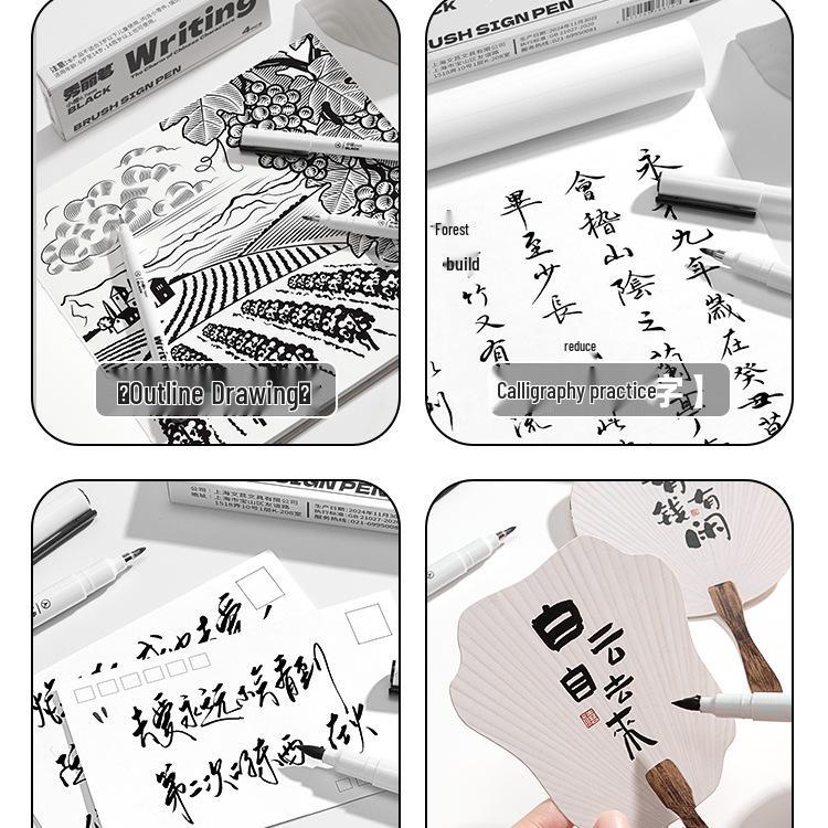 Elegant Calligraphy Brush Pen - Student & Adult Beginner, Fountain Pen Style with Soft Tip for Regular Script