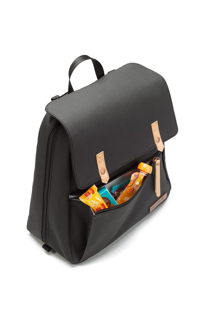 Petunia Pickle Bottom Meta Backpack Black Matte Canvas Mother's [Authorized Retailer]