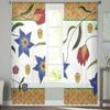 Plant Leaves Vintage Pattern Chiffon Sheer Curtains for Living Room Bedroom Home Decoration Window Voiles Tulle Curtain