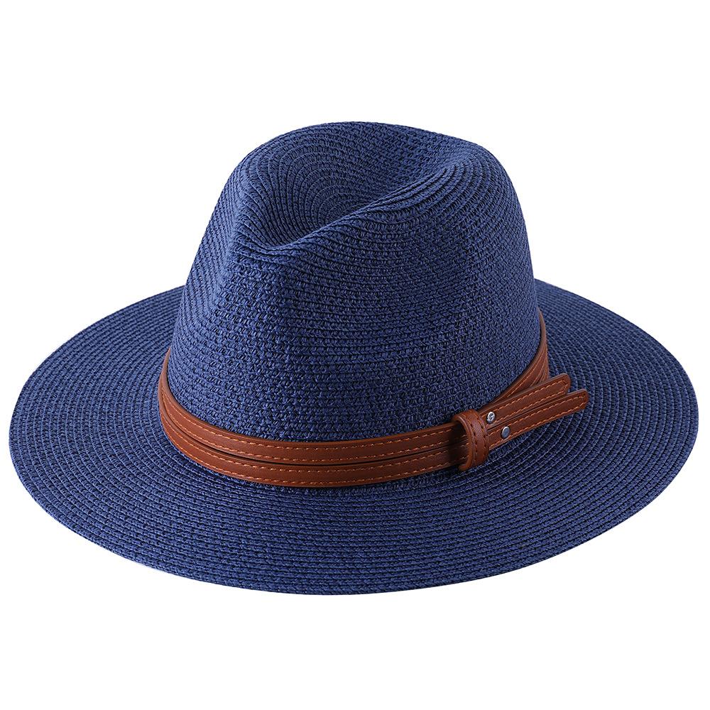 56-58-59-60CM Neuer natürlicher Panama-Strohhut mit weicher Form, Sommerhut für Damen/Herren, breite Krempe, Strand-Sonnenkappe, UV-Schutz, Fedora-Hut