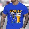 Tecknad Skelett Hejar T-shirt Män Öl Fredag Hejar Skalle Tryck Mode Casual Topp Skelett Öl Grafik Tecknade T-shirts