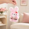 Cute Cherry Bunny Plush Keychain, Small Rabbit Stuffed Animal Pendant for Bag Backpack Purse, Kawaii Cartoon Key Ring Charm, Gift for Girls Women