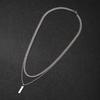 2Pcs/Set Small Hanging Tag Stainless Steel Necklace for Men Geometric Silver Color Pendant Necklace Fashion Hip Hop Jewelry Gift