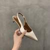 Fashion 2025 Autumn New Brand Women Sandal Shoes Fashion Pointed Toe Shallow Slip on Slingback Shoes Thin Low Heel Pumps