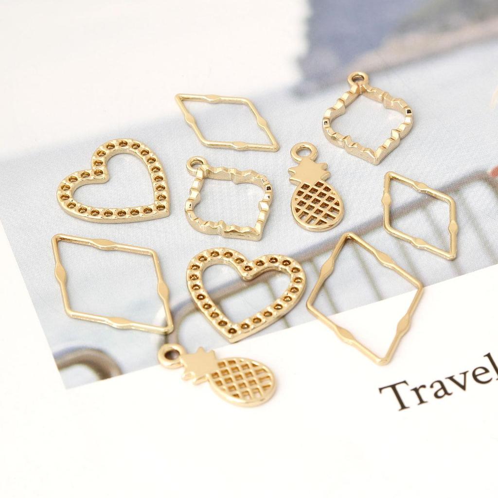 10Pcs Pick Style Plating Gold Alloy Pendants For Jewelry Component Making DIY Earring Neckmace Bracelet