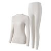 Women's Thermal Wool-Silk Mid-Neck Underwear Set - Slimming Base Layer for Winter and Autumn