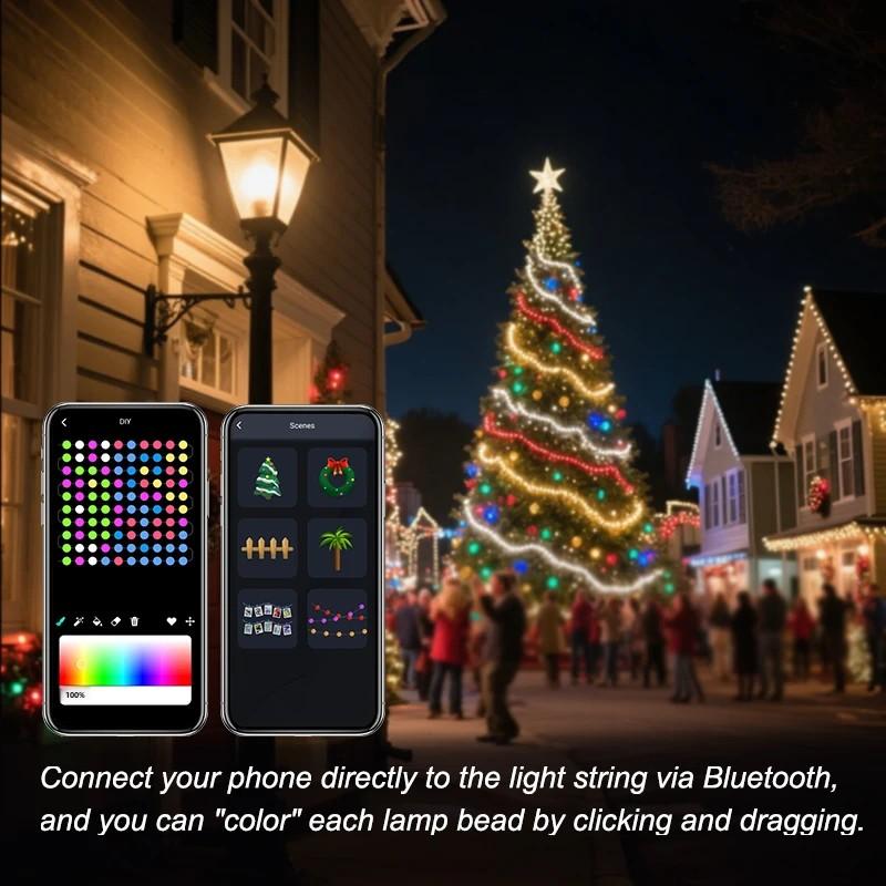 5m/10m USB LED Light String APP Copper Silver Wire Garland Lights Waterproof Fairy Lights Christmas Wedding Party Decoration