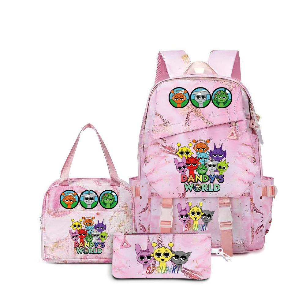 New rhythm box music game schoolbag backpack pencil bag three-piece set student heat transfer backpack