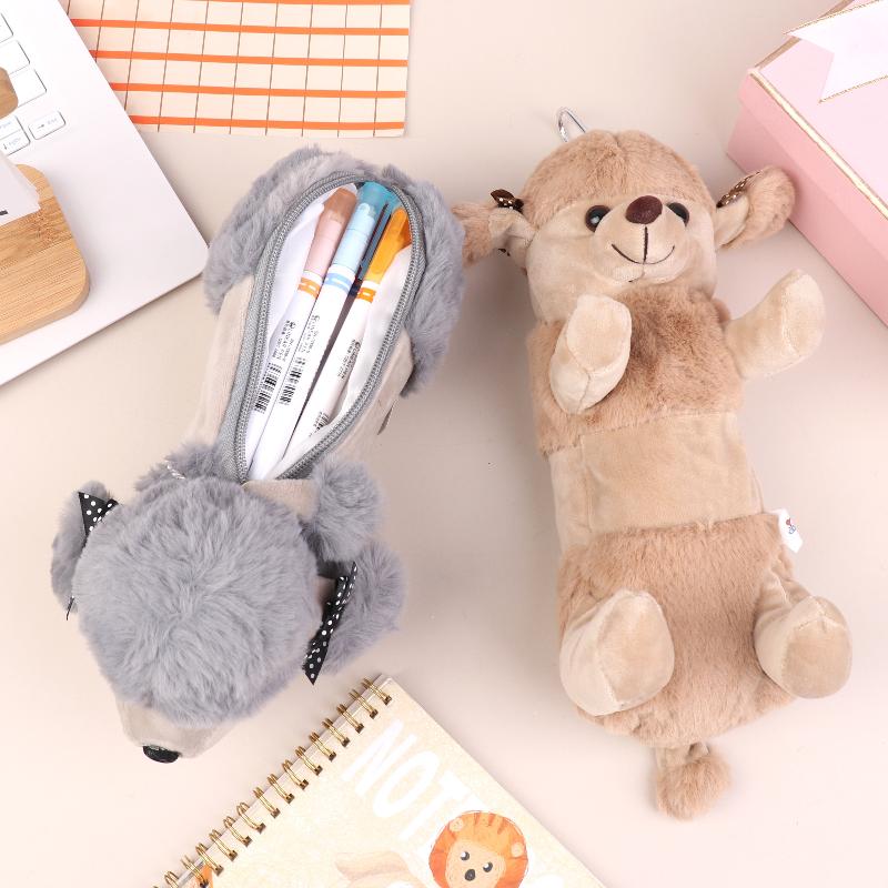 Kawaii Hund Pudel Plüsch Federmäppchen - Niedliche Cartoon Welpen Schreibwarentasche Schulanfangsgeschenke