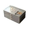 Jewelry Display Storage Box with Removable Dividers 3 Drawers Jewelry Trays Organizer for Earring Necklace Bracelet