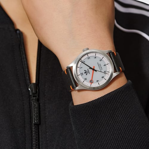 Adidas Originals Watch PROJECTONE STEEL White Dial Stainless Steel Quartz 39mm Sports Watch AOST23045 Unisex Black