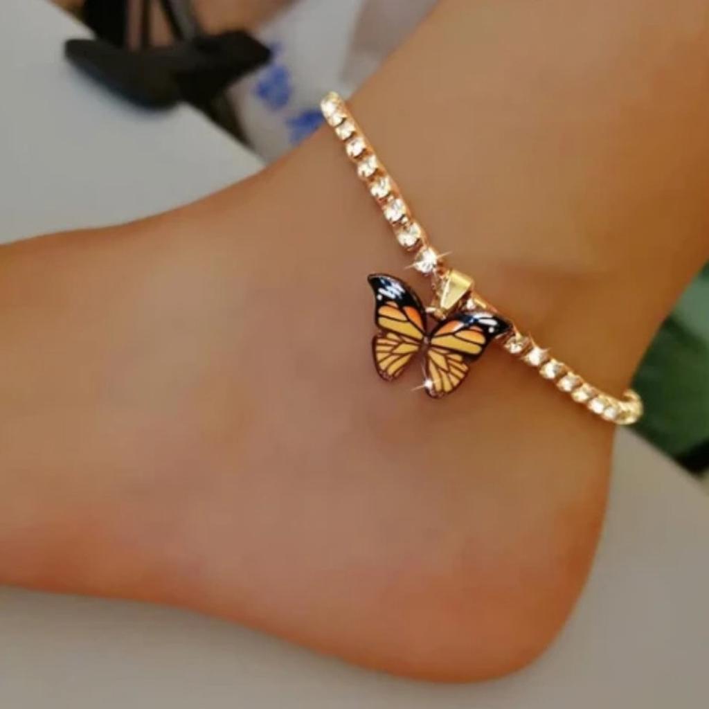 Women's Fashionable And Fashionable Colorful Butterfly Diamond Chain