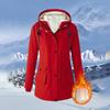 Women's Plush Jacket, Casual Solid Color Hooded Drawstring Jacket